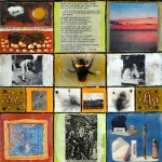 Memory Transfer: Alchemy & Ancestors, Beeswax encaustic & mixed media on wood, 2011, 9.5" x 21.5" x 2"