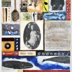 Memory Transfer: I Wrote My Life in Sand, Beeswax encaustic & mixed media on wood, 2012, 11.5"x 24 "x 2"
