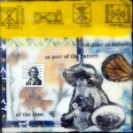 Memory Transitions #6, Beeswax encaustic & mixed media on wood, 2012, 6" x 6" x 1"