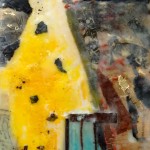 Ephemeral Landscape #5, Beeswax encaustic & mixed media on wood, 2015, 6" x 12" x 2" (SOLD)