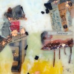 Ephemeral Landscape #9, Beeswax encaustic & mixed media on wood, 2015, 6" x 12" x 2" (Private Collection)