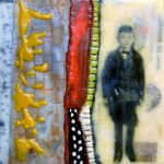 Memory Transitions #14, Beeswax encaustic & mixed media on wood, 2015, 6" x 6" x 2"