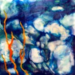 Intertidal Flow, Beeswax encaustic & oil pigment on wood, 2016, 10" x 10" x 1.5"